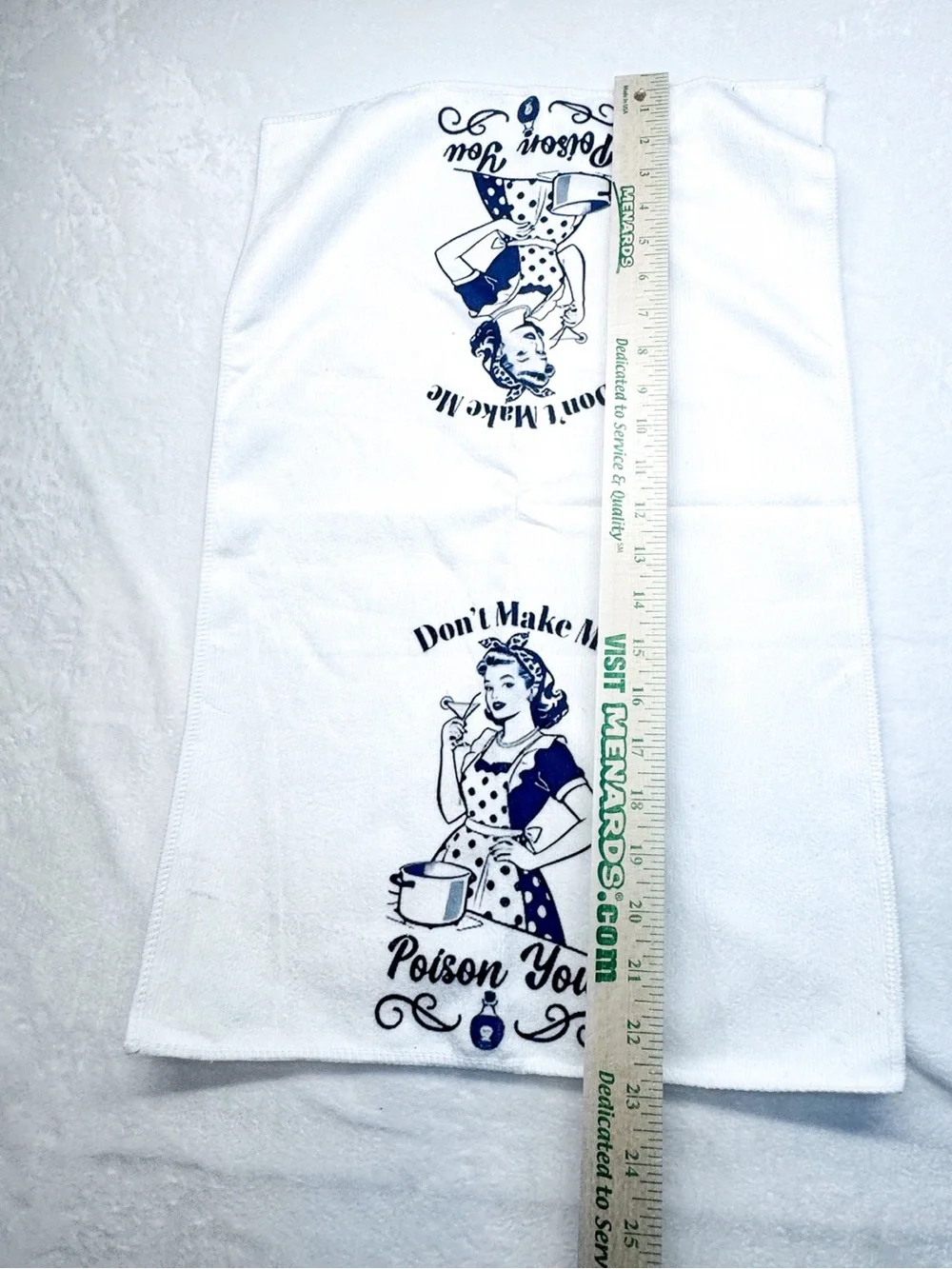 Don’t Make Me Poison You Funny Kitchen Tea Towel White Dish Towel
